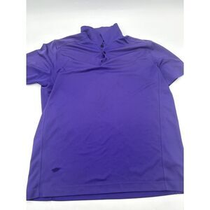 Nike Golf Dri-Fit Shirt Men's Size XL Purple Short Sleeves Button Up Collared